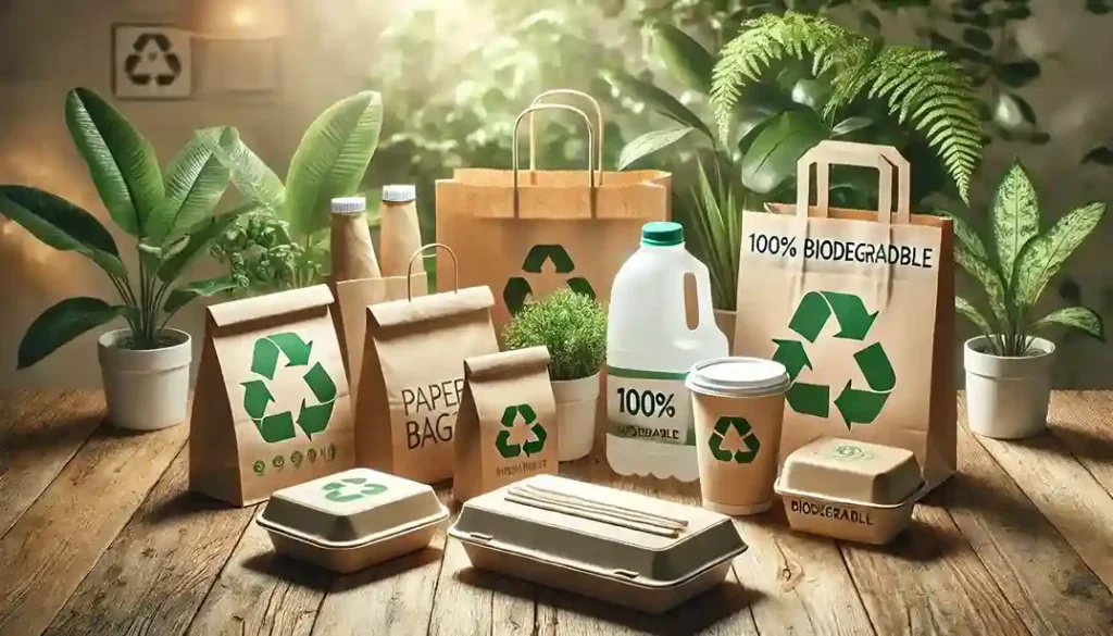 Biodegradable packaging made from recycled material