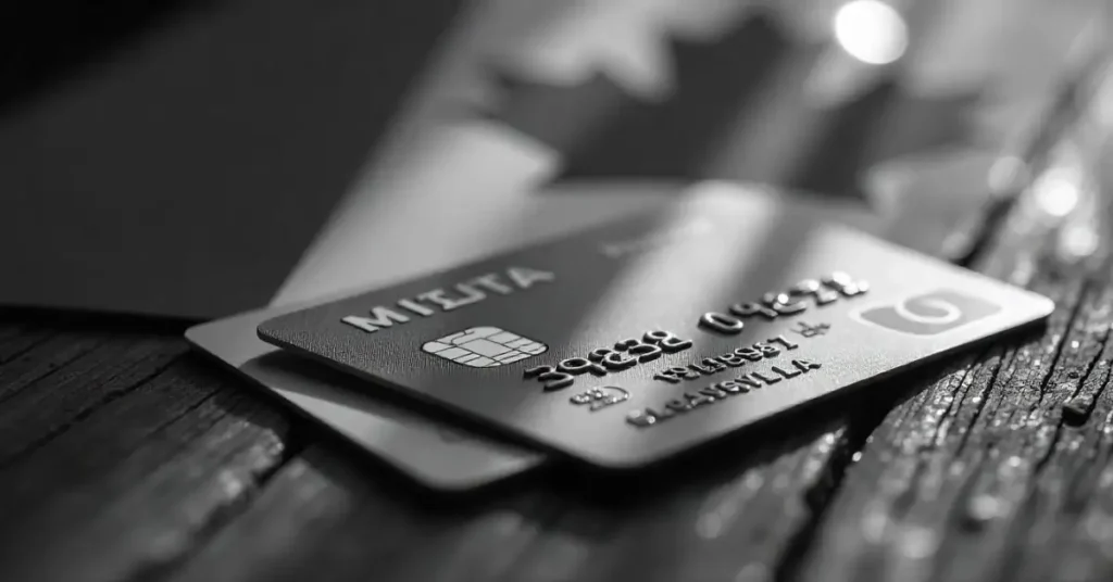 Best credit card options in Canada displayed on a desk.