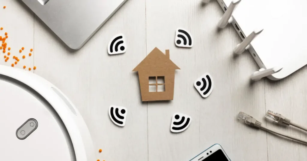 A family using high-speed internet at home