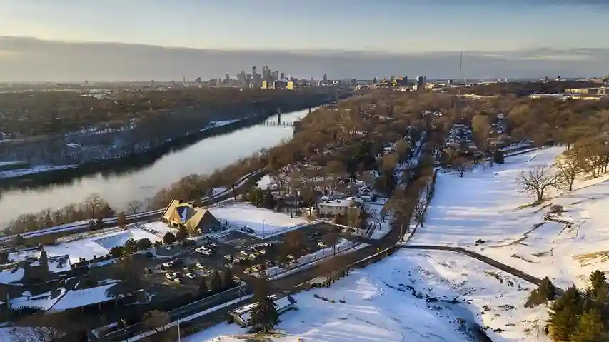 Montreal skyline under different weather conditions